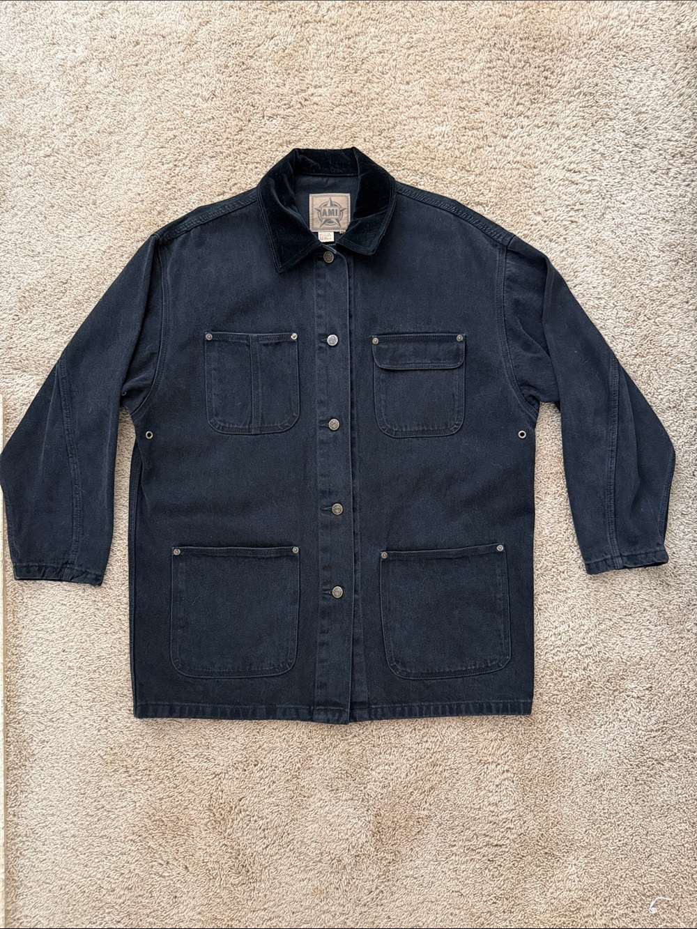 Vintage AMI Men's Black Cotton Field Jacket // M // Y2K